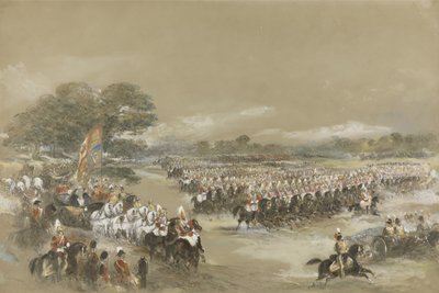 Revue royale à Windsor, la reine Victoria et le khédive Ismail Pacha d